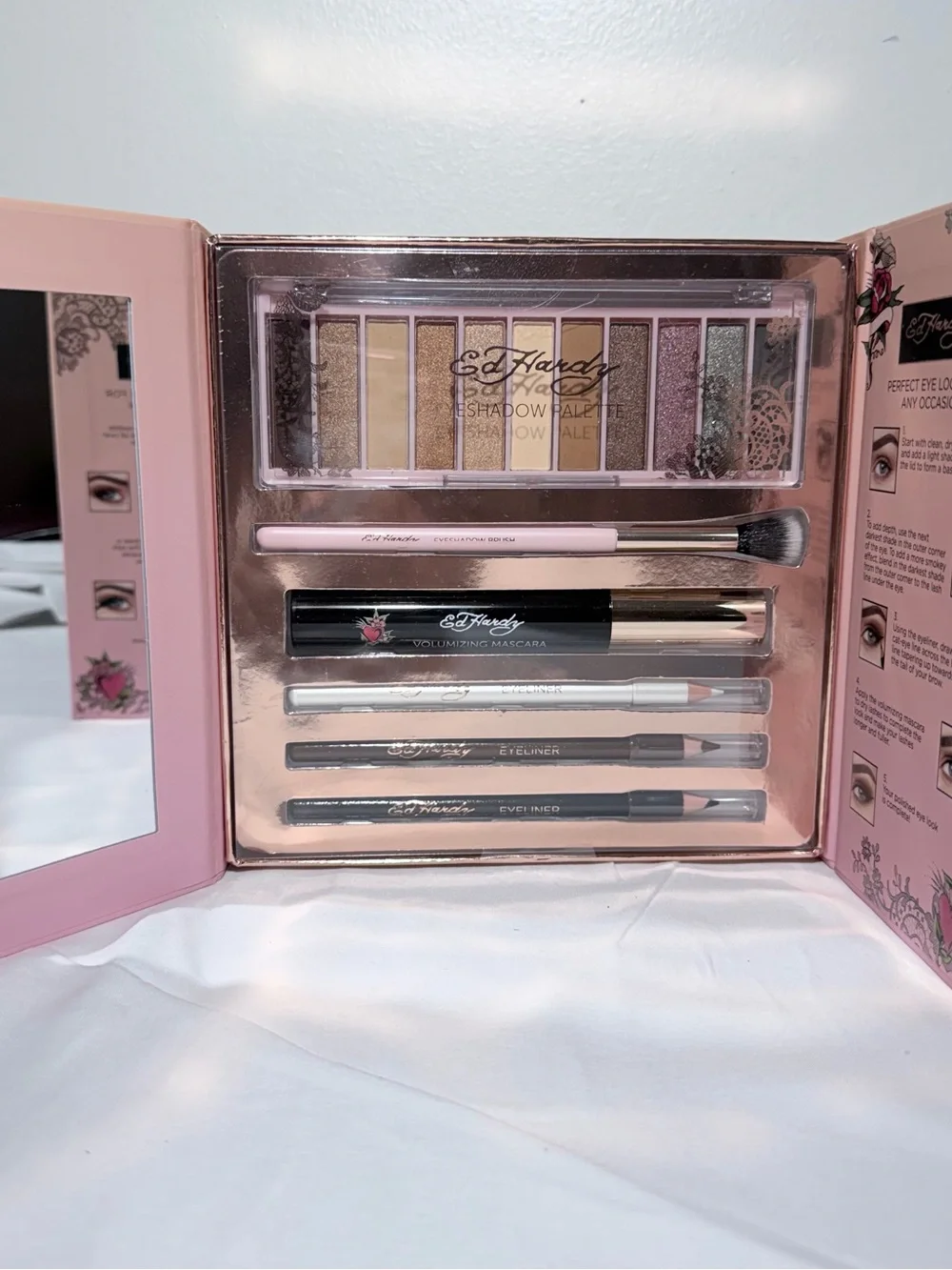 Ed Hardy Tattooed Beauty Makeup Set Eyeshadow Palette Mascara Eyeliner NEW